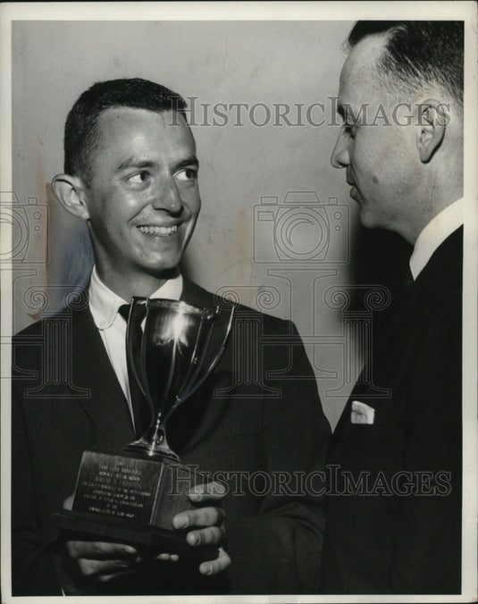 1962 Press Photo Robert Fabritius 1st Recipient of Allyn Cup at Kent St. Univ.-Historic Images