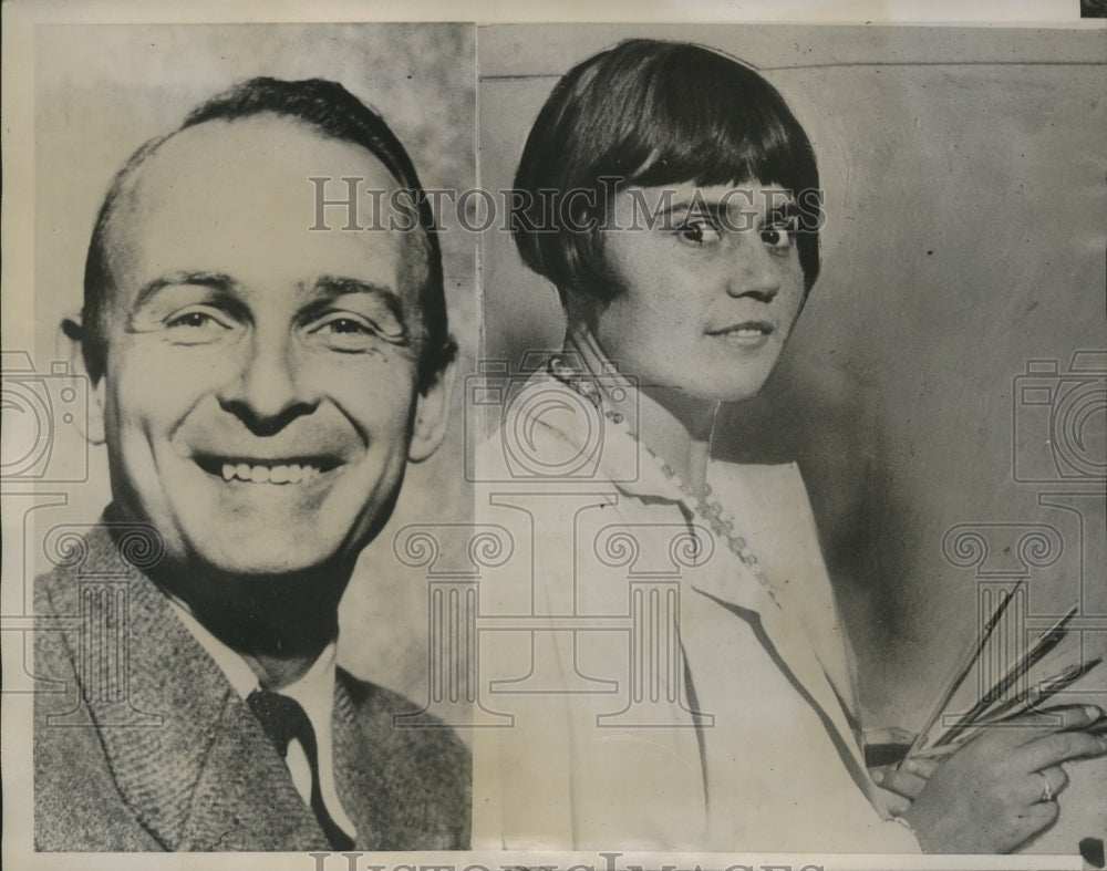 1935 Press Photo Rachelle Von Catinelli, Edle Von Obradich-Bevilacqua engaged-Historic Images