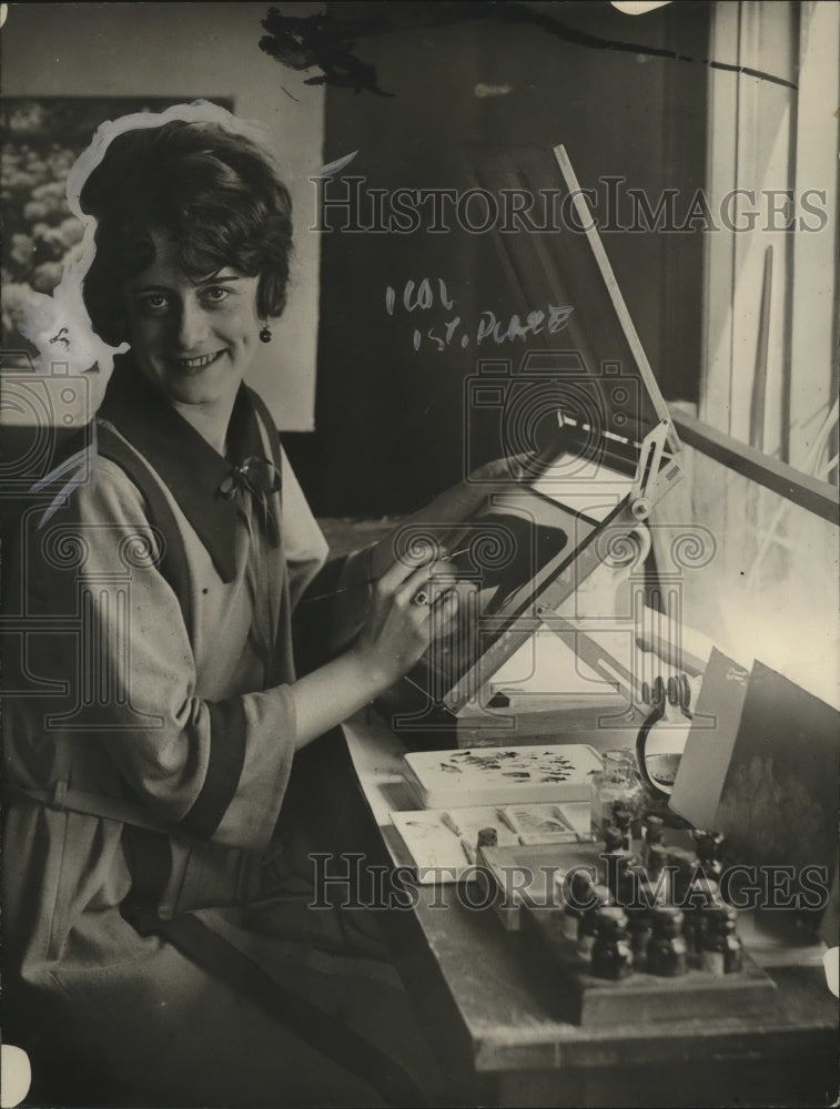 1922 Press Photo Elsie Sellers in US Department of Agriculture Colorist - Historic Images
