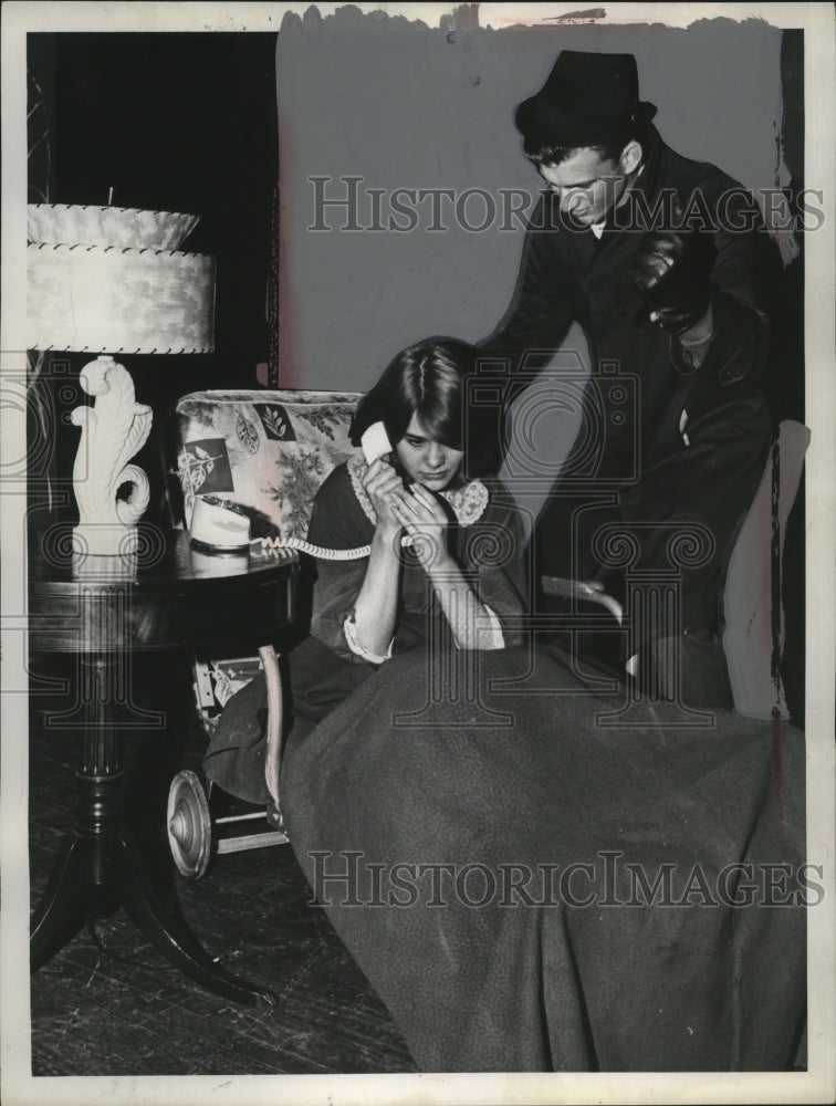 1967 Press Photo Danyse Galik, Dave Dutkofski Brooklyn High School Drama, Ohio - Historic Images