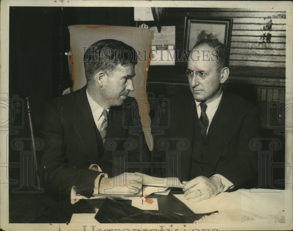 1932 Press Photo Henry Wallace, Henry Morgenthau in Warm Springs, Georgia Home - Historic Images