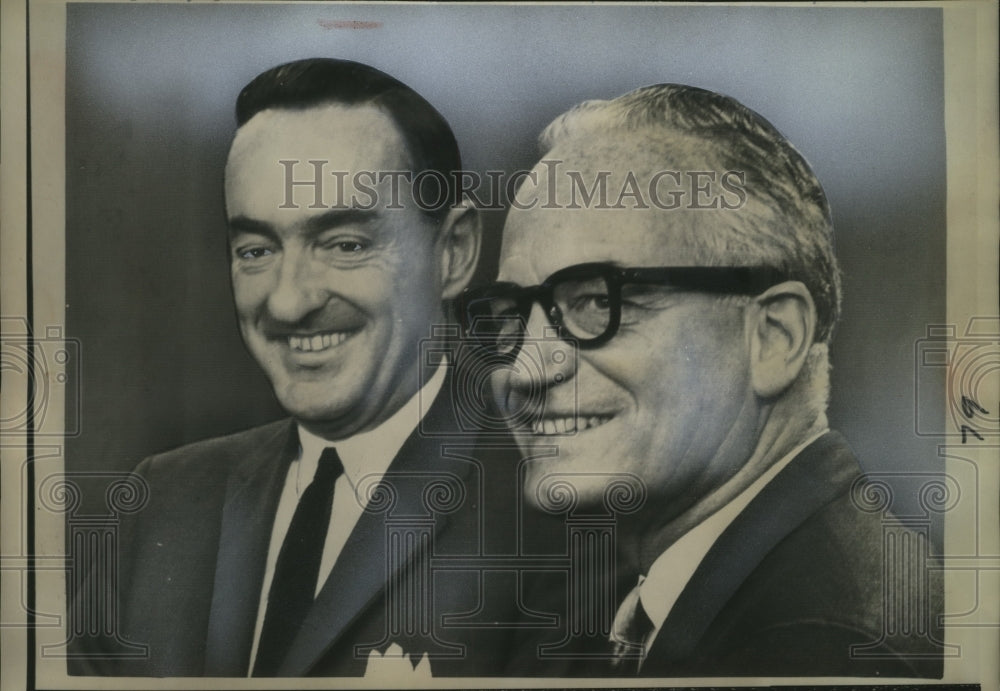 1964 Press Photo Presidential candidate Sen Barry Goldwater &amp; Rep W Miller-Historic Images