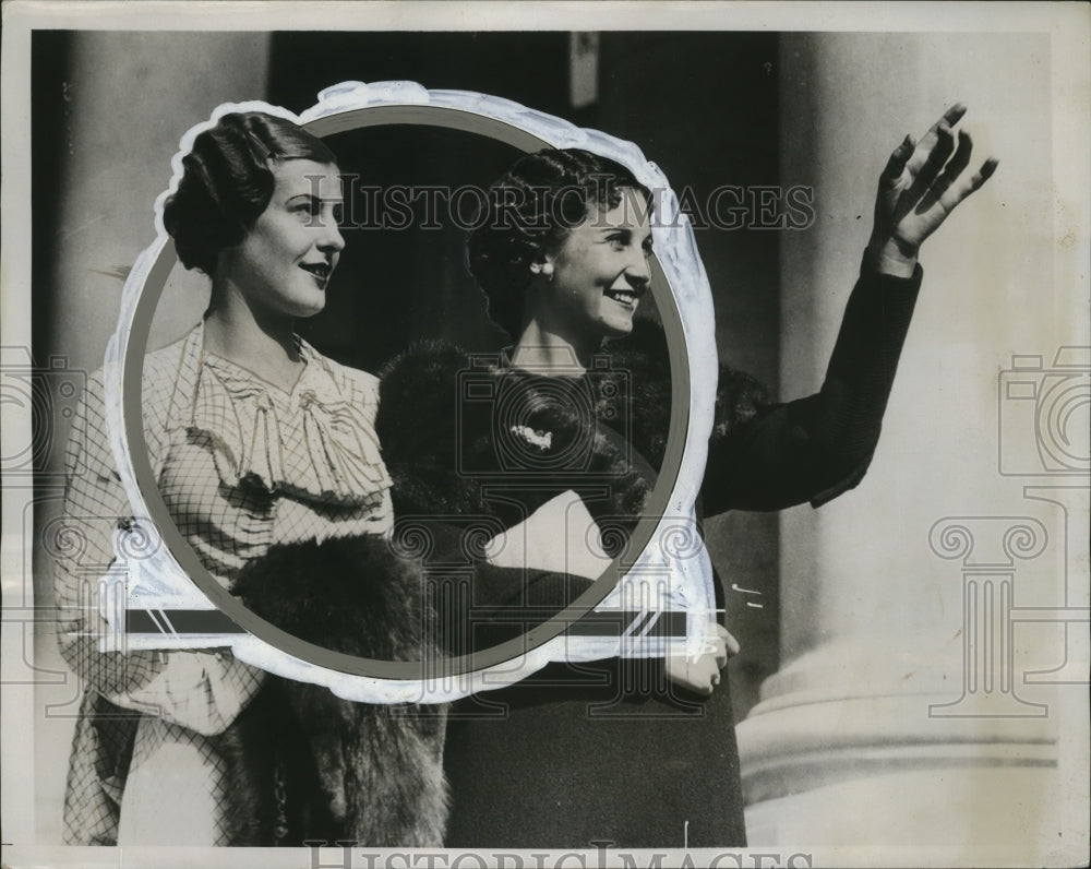 1934 Press Photo Esther Toivenen of Finland now Miss Europe with June Lammas - Historic Images