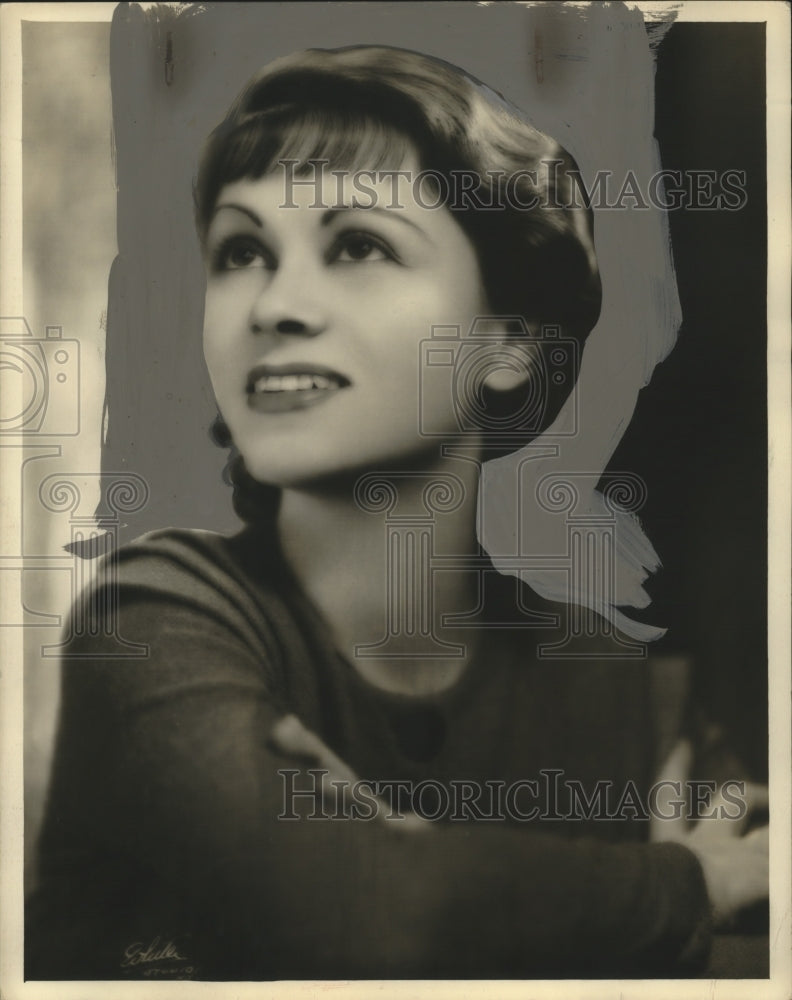 1934 Press Photo Frances  Dewey with a short hairstyle - Historic Images