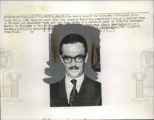 1961 Press Photo President Janio Quadros of Portugal - neo15372-Historic Images