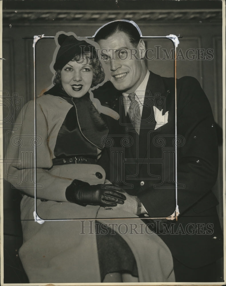 1933 Press Photo Cathern Symthe Leon & Husband - Historic Images