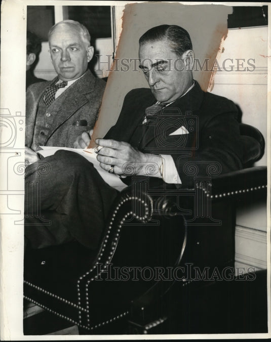 1938 Press Photo Rear Admiral Arthur B Cook at House Naval Affairs Committtee - Historic Images