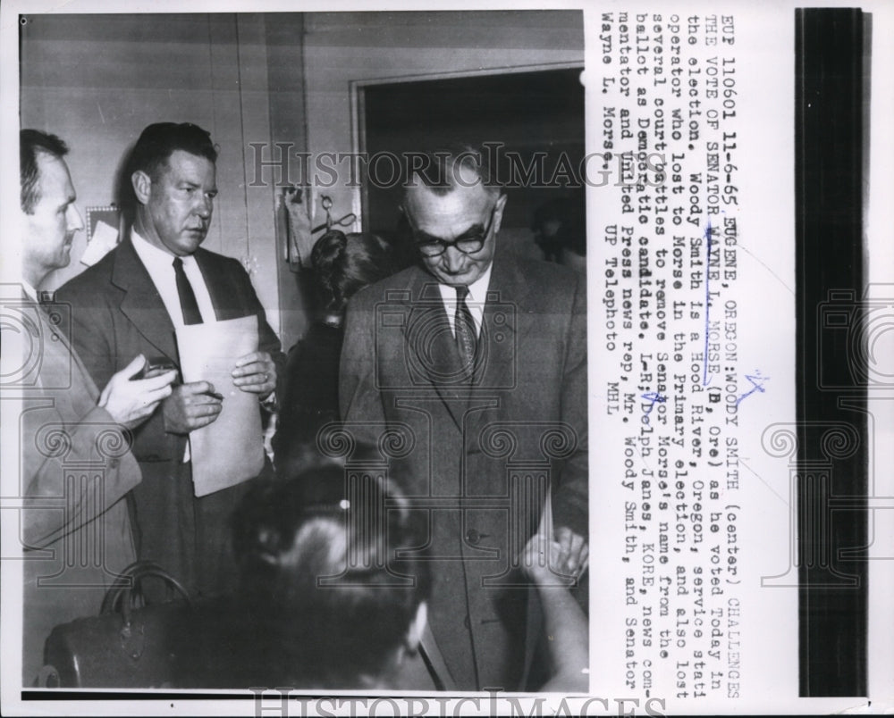 1965 Press Photo Woody Smith Challenges Wayne L. Morse&#39;s Vote in Election-Historic Images