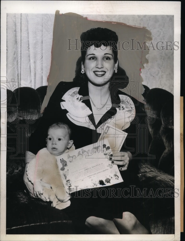 1945 Press Photo James Doolittle Jr &amp; mom son of General James Doolittle-Historic Images