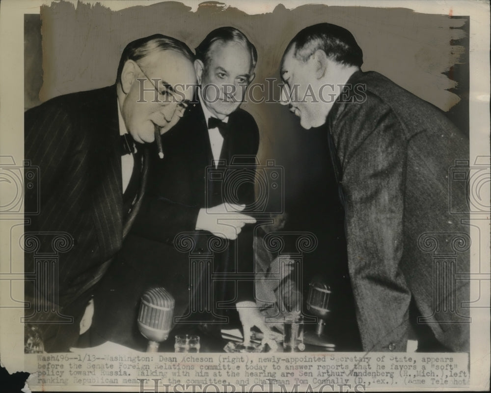 1949 Press Photo New Sec of State Dean Acheson Before Sen Relations Foreign Cmty - Historic Images