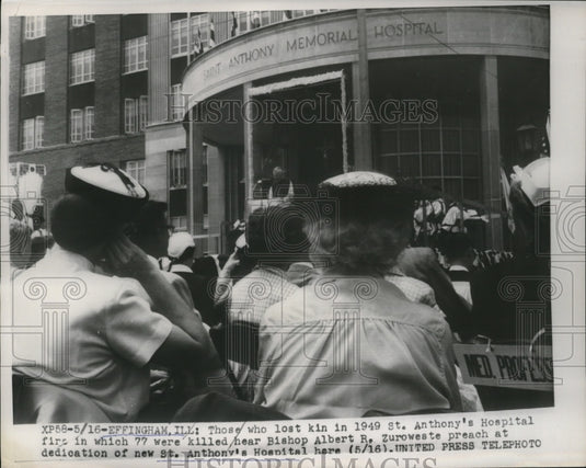 1954 Press Photo New St. Anthony's Hospital to Replace Fire-Destroyed Old One - Historic Images