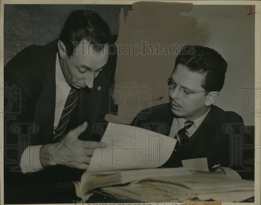 1941 Press Photo Harry Bridges west coast CIO leader & Ben Margolis US Atty Gen-Historic Images
