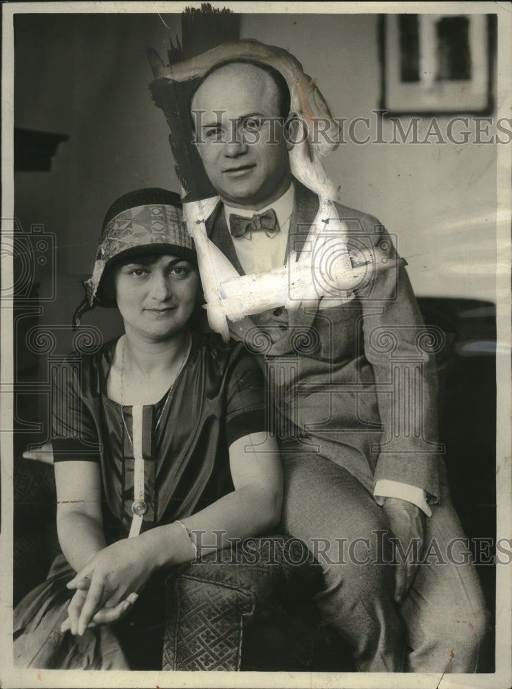1925 Press Photo Ms Helen Katten &amp; Mischa Elman, Famous Violinist - Historic Images