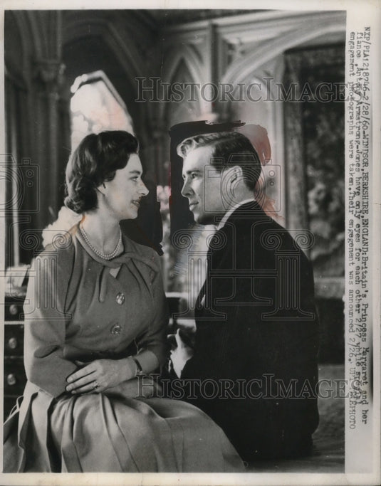 1960 Press Photo Britain's Princess Margaret & Fiancee, Antony Armstrong - Historic Images