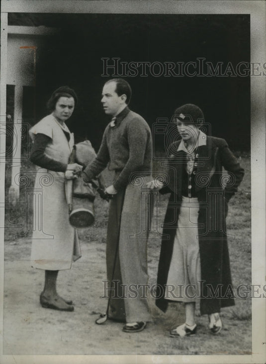 1934 Press Photo Prince Sigvard of Sweden & Erika Patzek Honeymoon in Cannes - Historic Images