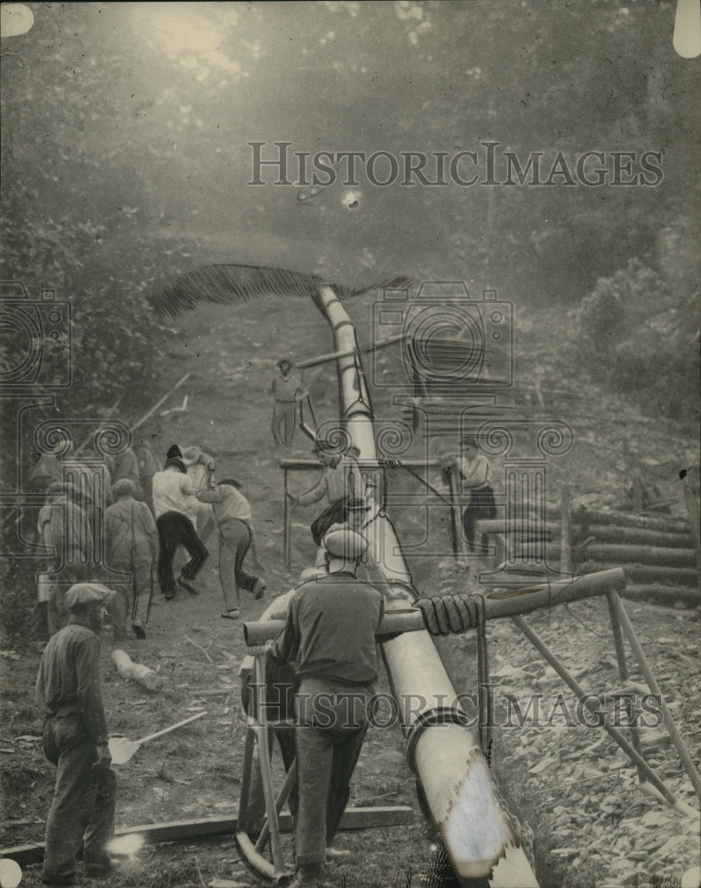 1925 Press Photo Following Iron Trail of Cleveland&#39;s Gas Mains Through WV Wilds-Historic Images