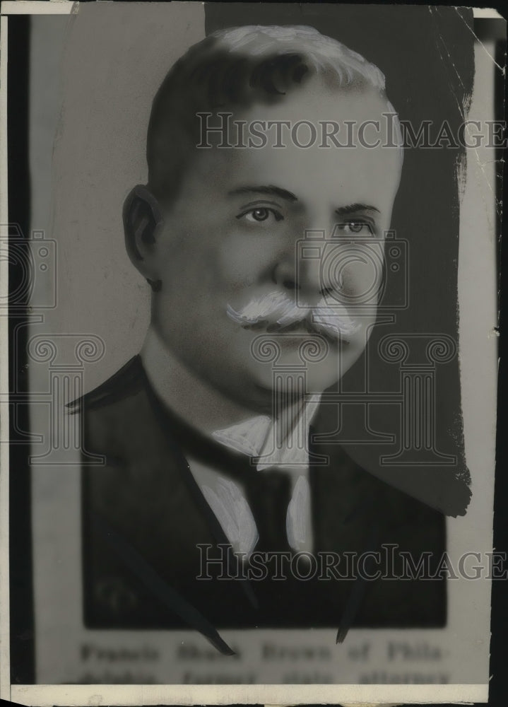 1930 Press Photo Francis Shunk Brown ex State Atty General run for PA Governor-Historic Images