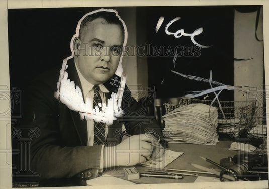 1924 Press Photo C D McKean Appointed Chief of Dep of Justice of Identification - Historic Images