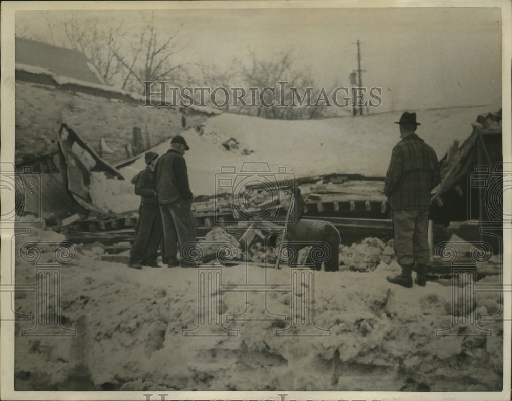 1938 Press Photo Gaylord Michigan collapse of Ford hardware co - Historic Images