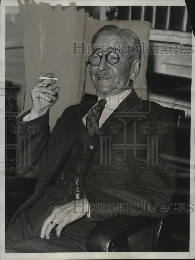 1935 Press Photo Claude Swanson at house Appropriations Subcommittee Meeting-Historic Images