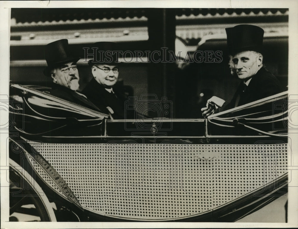 1929 Press Photo British cabinet members Sidney Webb, Tom Shaw, Sir CP Trevelyan-Historic Images