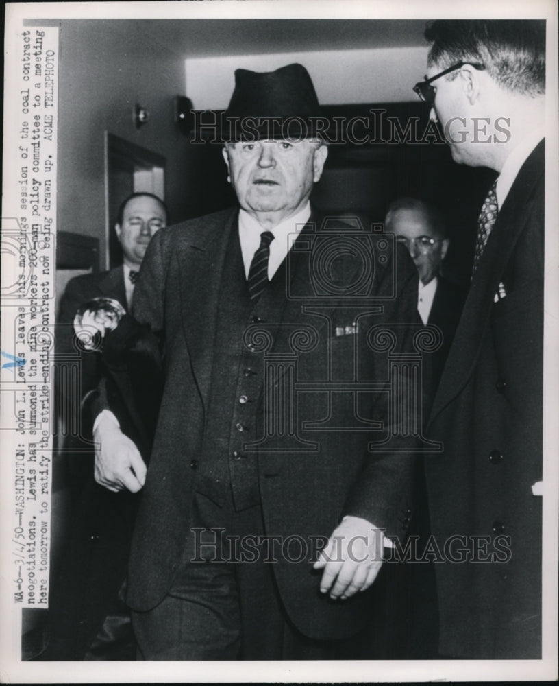 1950 John L Lewis United Mine Workers president at DC meeting - Historic Images