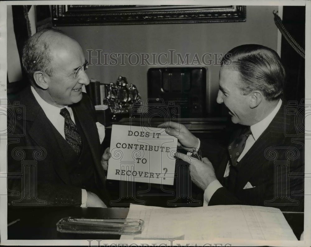 1939 Press Photo Treasury Secretary Henry Morgenthau Jr, Undersecy John Hanes - Historic Images