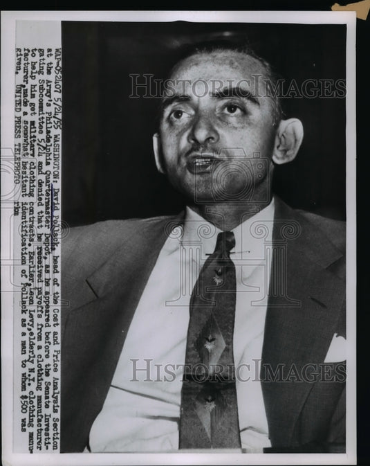 1955 David Pollack Cost & Price Analysis Div of Army QM division - Historic Images