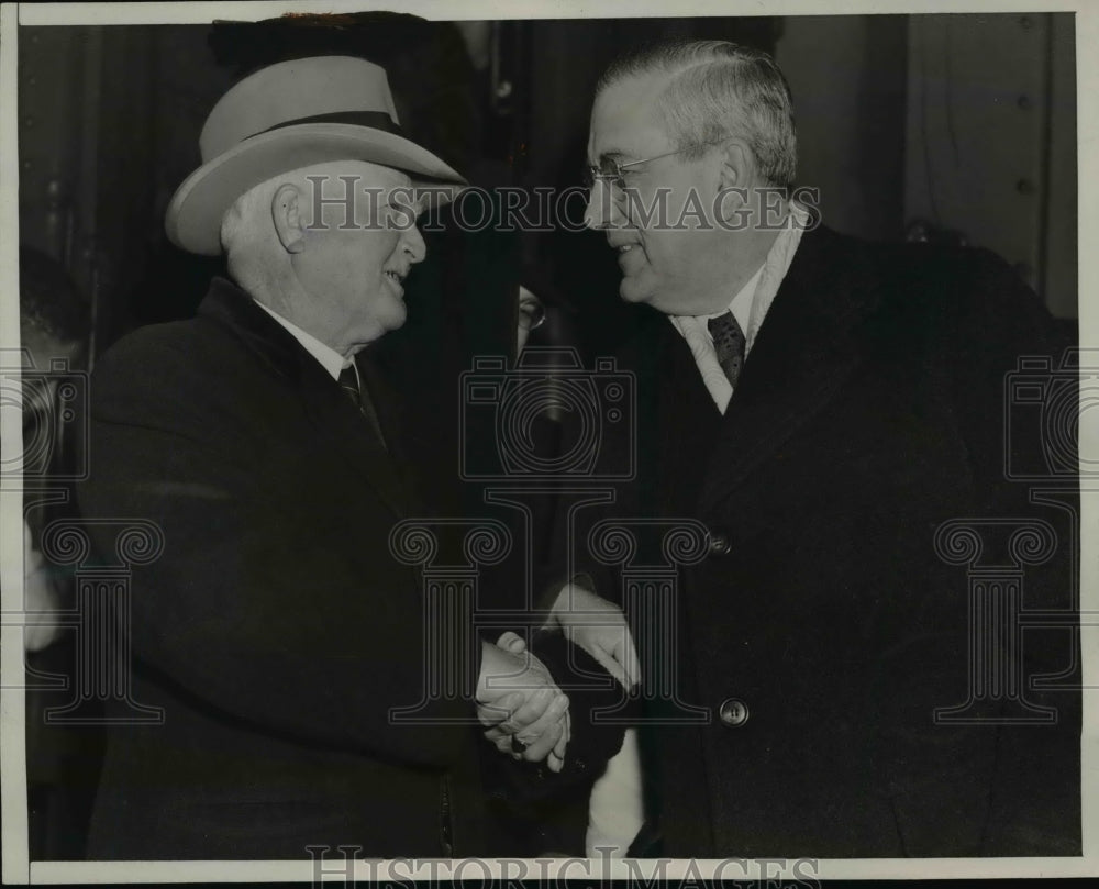 1941 VP John Nance Garner, Senate Secy Edwin Halsey  - Historic Images