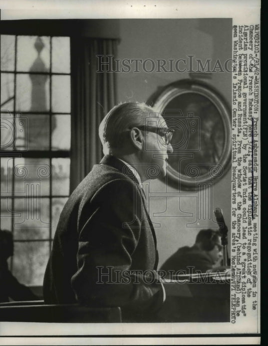 1962 French Ambassador Herve Alphand at Embassy in DC  - Historic Images