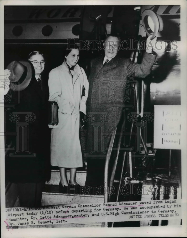 1953 West German Chancellor Konrad Adenauer on visit in Boston - Historic Images