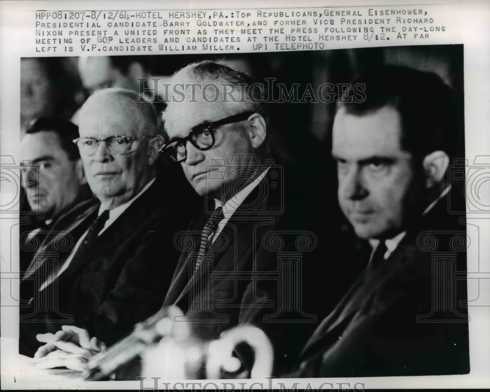 1964 Gen Eisenhower, Barry Gooldwater & former VP Richard Nixon - Historic Images