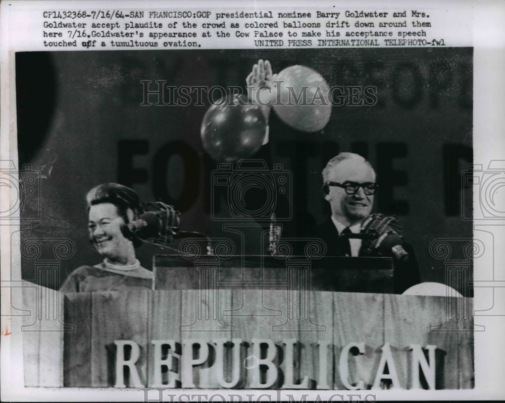 1964 Press Photo Presidential candidate Barry Goldwater in San Francisco - Historic Images
