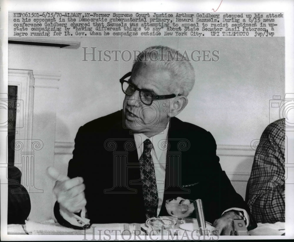 1970 Press Photo Ex Supreme Court Judge Arthur Goldberg at Albany NY - nep02913 - Historic Images