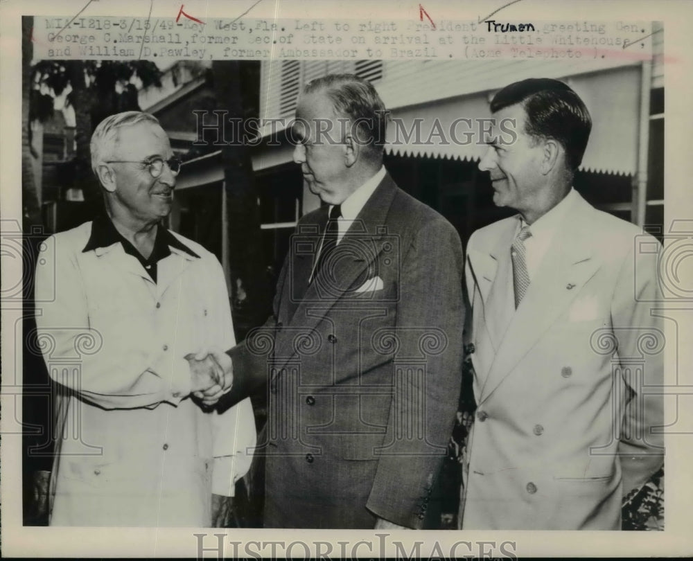 1949 President Truman, General George C Marshall ex Secy of State - Historic Images