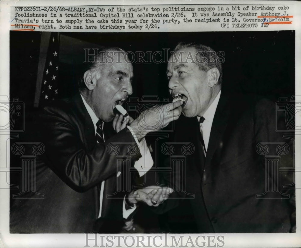 1968 NY Assembly Speaker Anthony J Travia & Lt Gov Malcolm Wilson - Historic Images