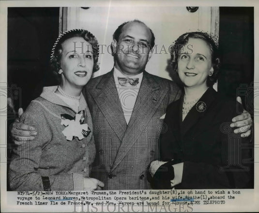 1951 Press Photo President Truman' sdaughter Margaret, Leonard Warren & wife - Historic Images