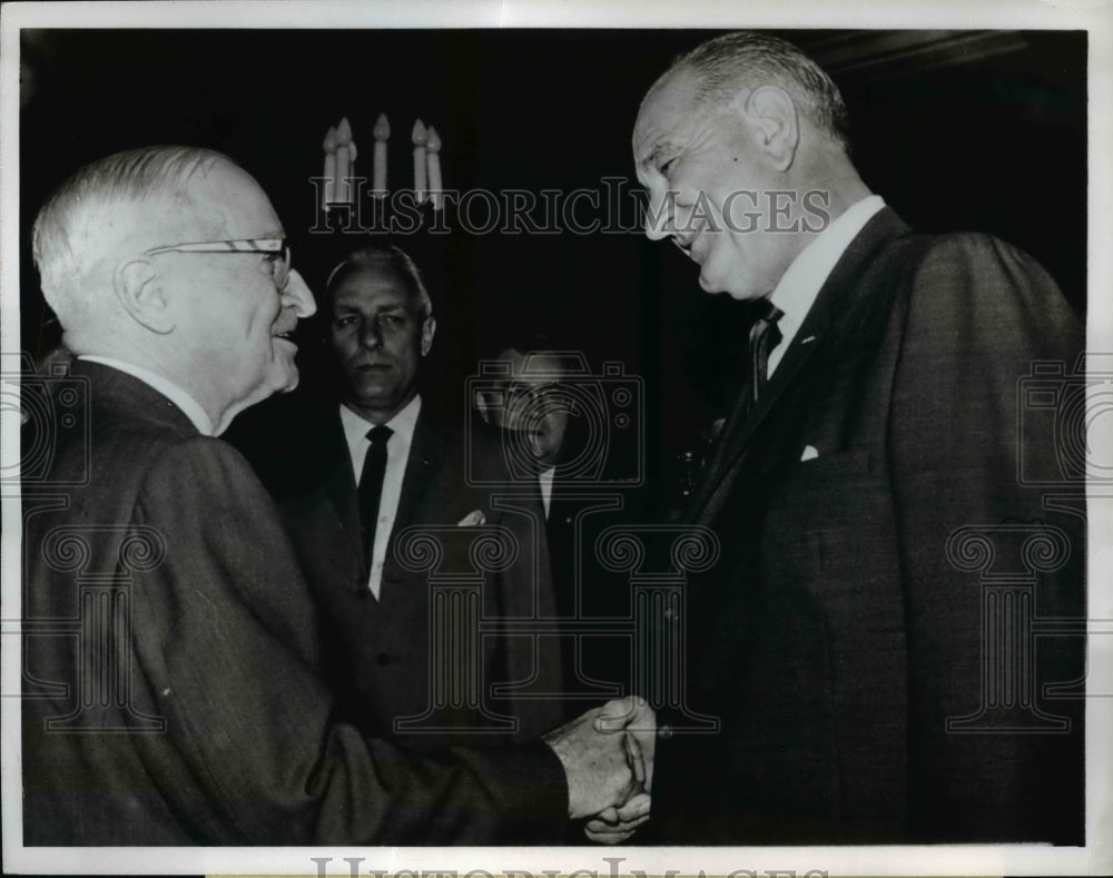 1965 President Lyndon Johnson & ex President Harry Truman - Historic Images