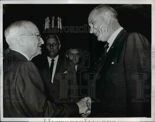 1965 President Lyndon Johnson & ex President Harry Truman - Historic Images