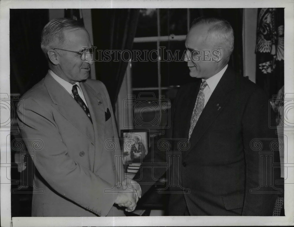 1945 President Truman, Associate Justice Senator Harold Burton - Historic Images