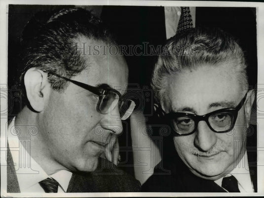 1968 Press Photo Italian Emilio Colombo & resigned Premier Giovanni Leone - Historic Images