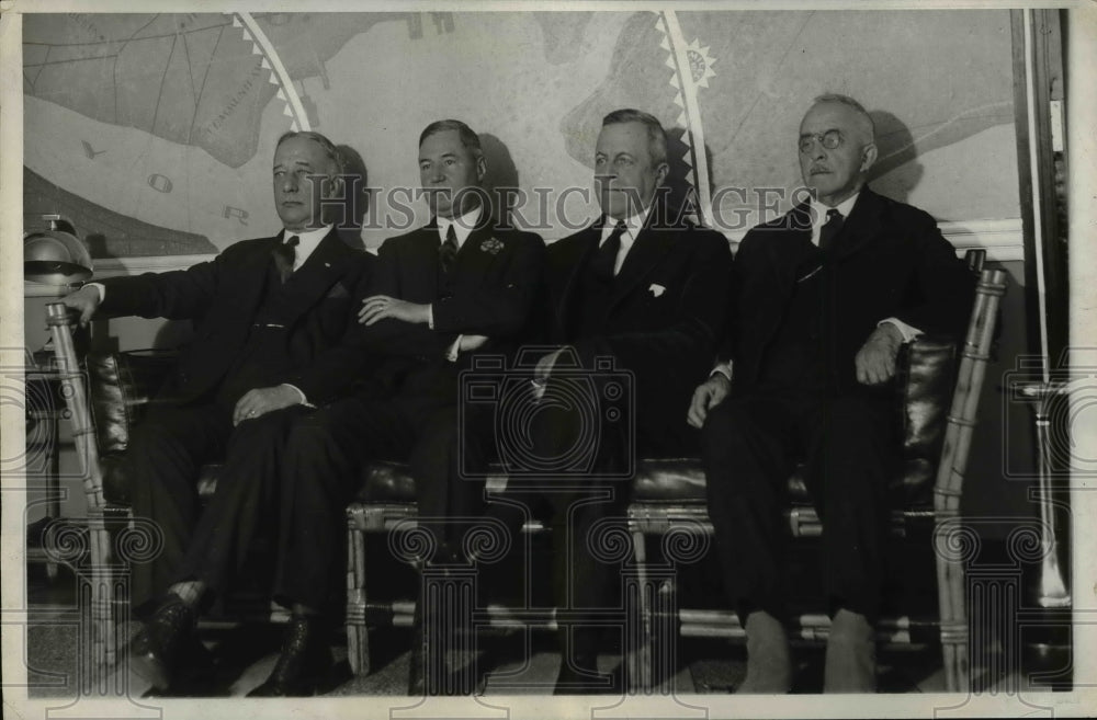 1931 Press Photo Ex Gov Smith, Gov elect Harry Moore of NJ, Goc Joe Ely of MA - Historic Images