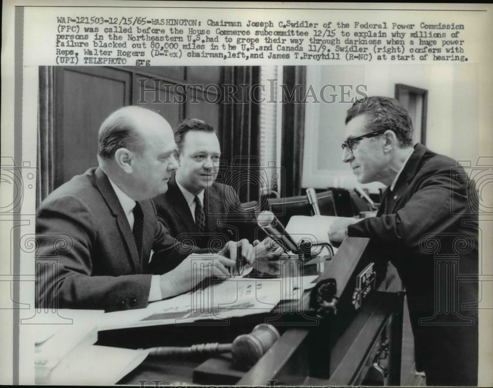 1965 Fed Power Commission chair Joseph Swidler, Rep W Rogers - Historic Images