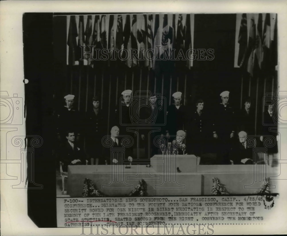 1945 Press Photo 44 Nation conference with US Secretary of State Stettinius-Historic Images