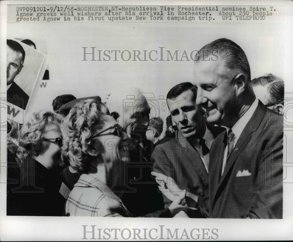 1968 GOP Vice Presidential nominee Spiro Agnew in Rochester NY - Historic Images