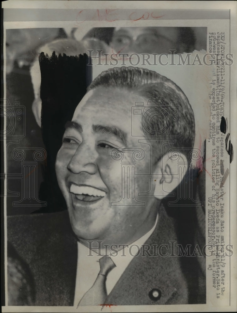 1964 Japanese Minister Isaku Sato to be new Prime Minister - Historic Images