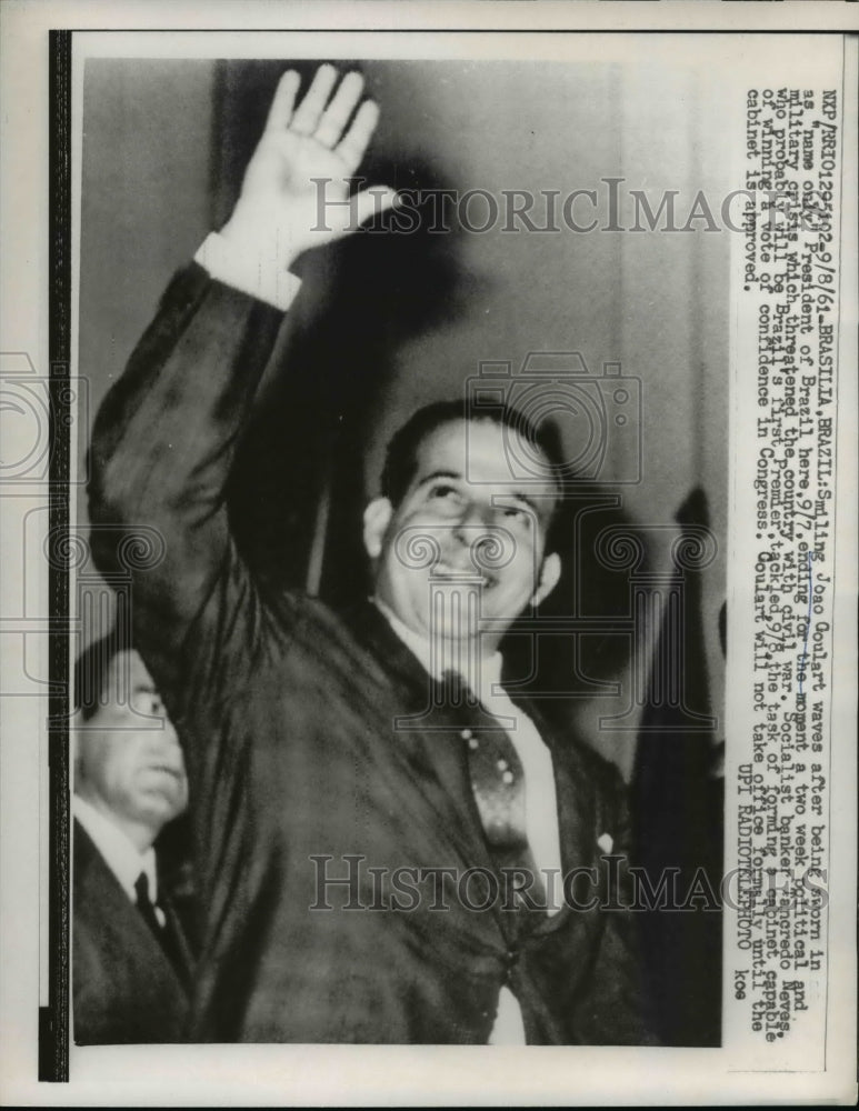 1961 Press Photo Joao Goulart President of Brazil in Brazilia - nep03372-Historic Images