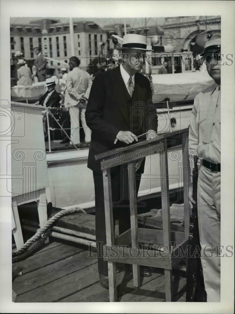 1937 Attorney General Homer Cummings at Annapolis MD  - Historic Images