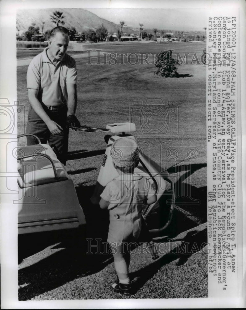 1969 Press Photo Vice President elect Spiro Agnew &amp; child Davey Gray in CA-Historic Images