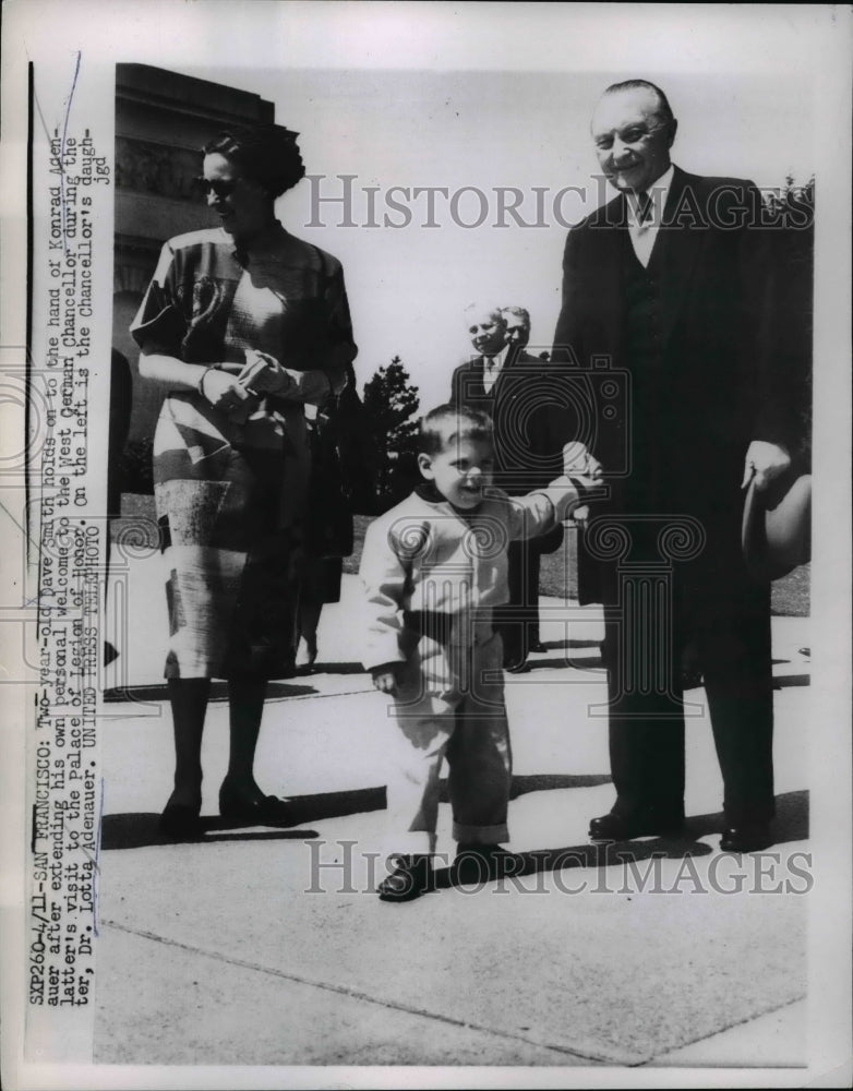 1953 Press Photo West German Chancellor Konrad Adenauer in San Francisco-Historic Images